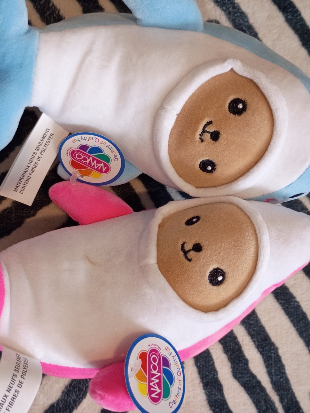 NA!NA!NA! Cute Plush Baby Character - White with Blue & Pink Accents